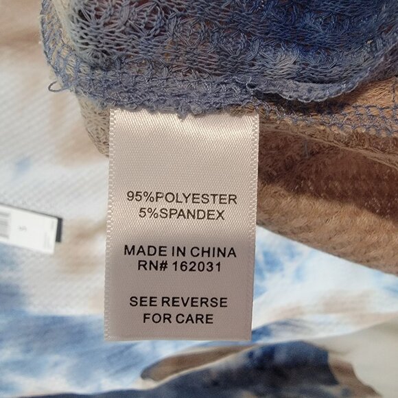 Tint & Shadow Womens Small Crew Neck Long Sleeve Waffle Knit Tie-Dye Top NWT - Picture 7 of 8